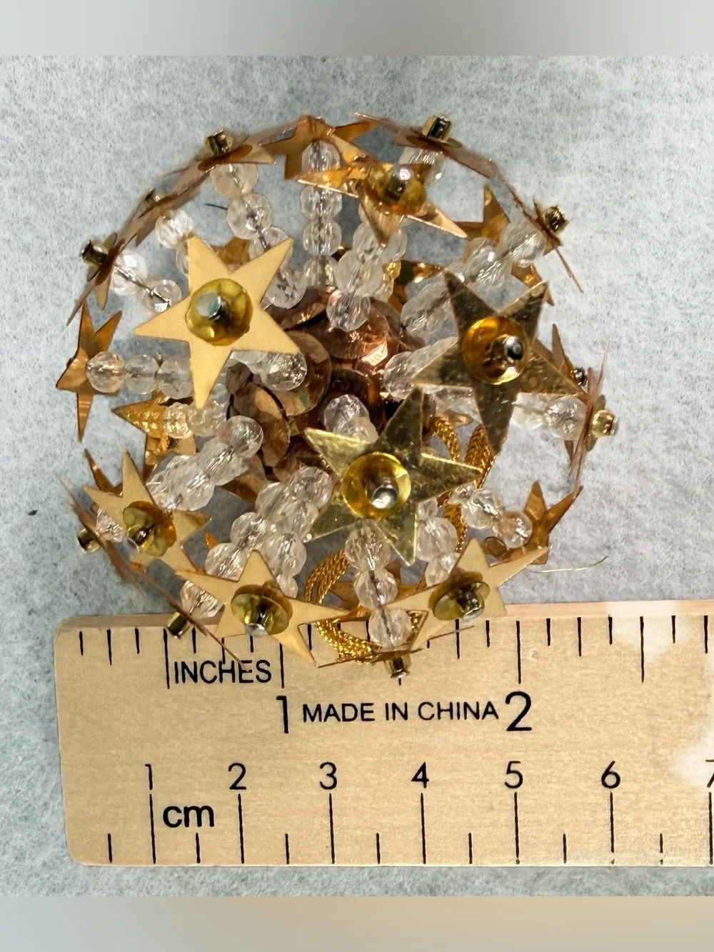 Atomic Starburst Cluster Star Copper Beaded Pushpins Christmas Ornament Vintage